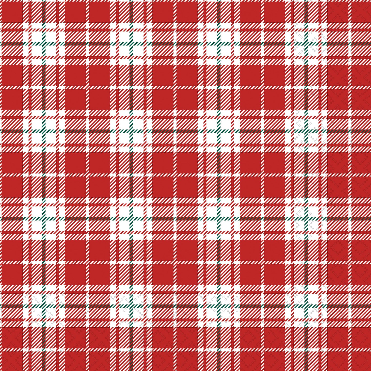 Boston International - Paper Lunch Napkins 20ct Chequers Red Christmas