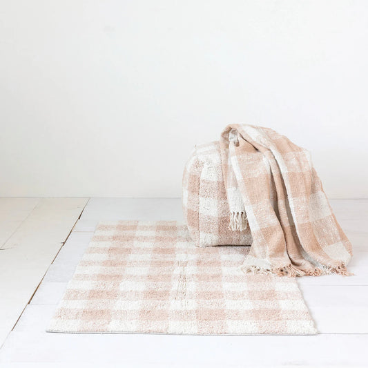 Hand-Woven Cotton Throw w/ Fringe