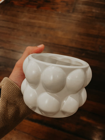 Art Glass Tealight Holder, White