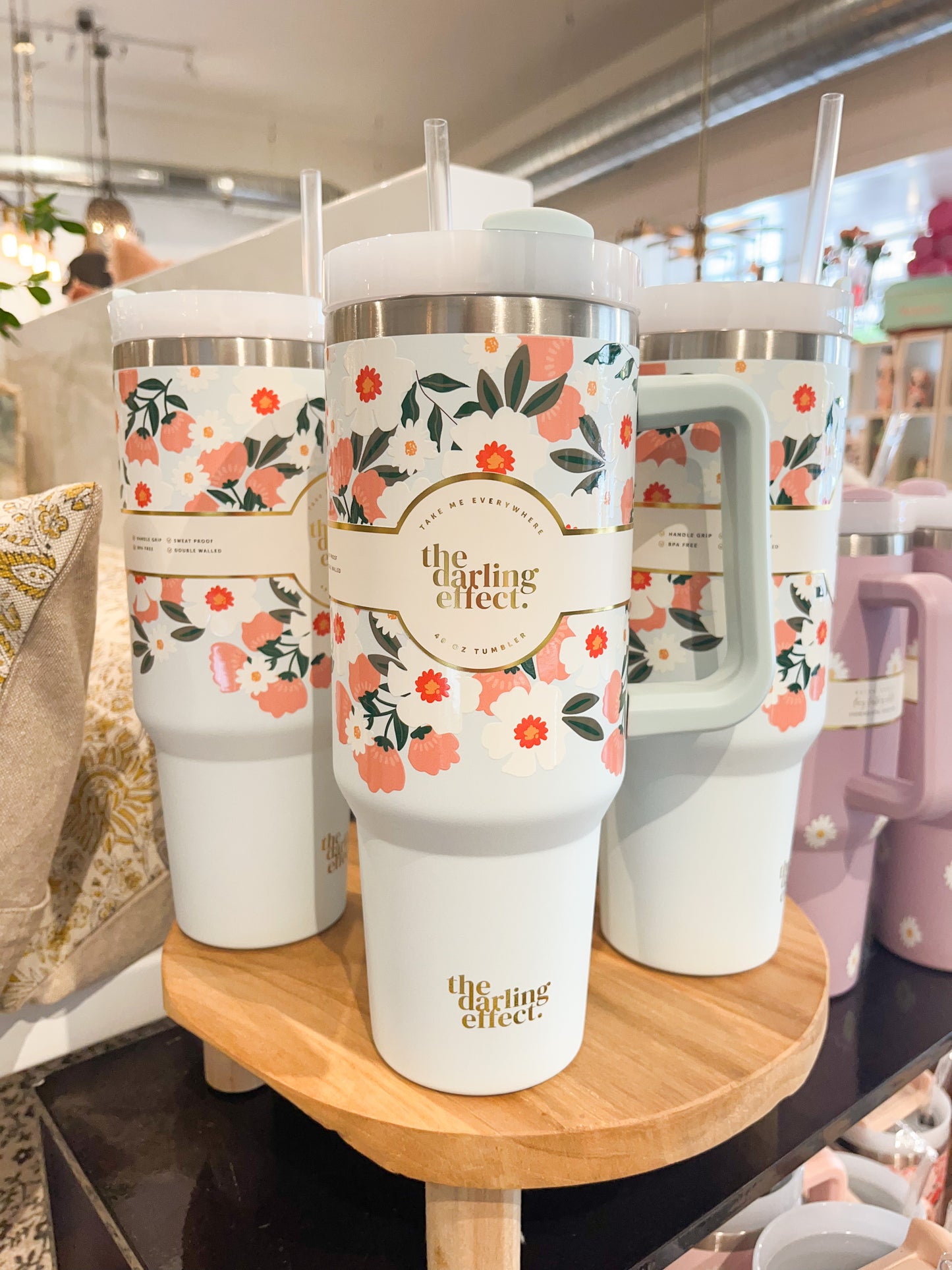 The Darling Effect - Take Me Everywhere Tumbler - Flower Talk Blue