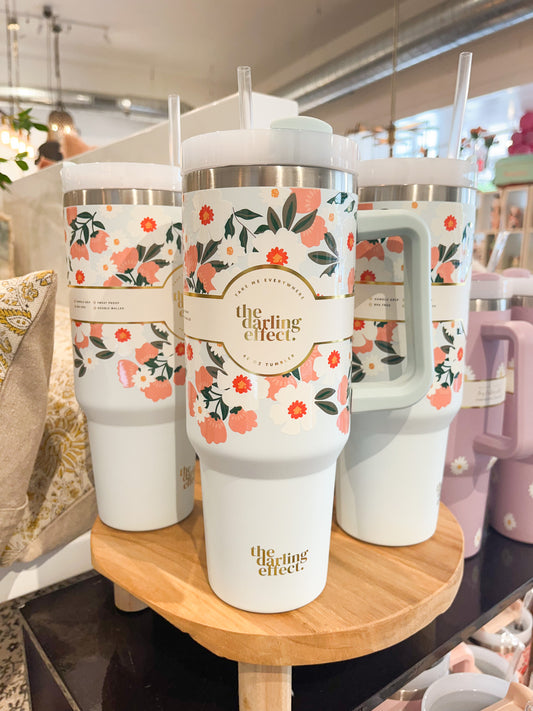 The Darling Effect - Take Me Everywhere Tumbler - Flower Talk Blue