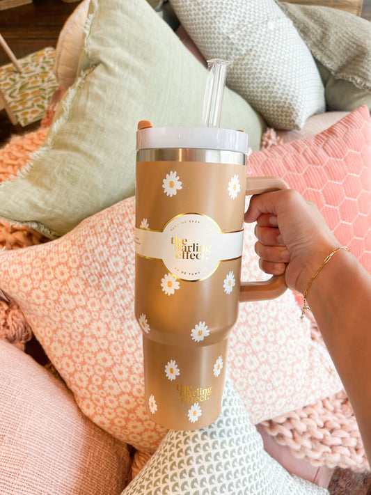 The Darling Effect - Take Me Everywhere Tumbler - Dancing Daisy Sandstone