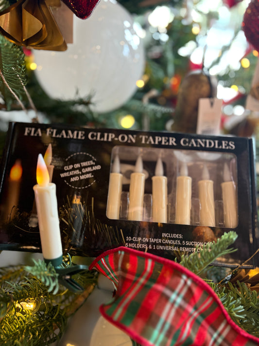 10 clip on taper candles light set with remote