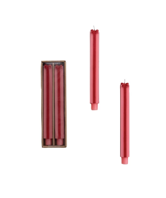 Pink and red gift box taper candle tall