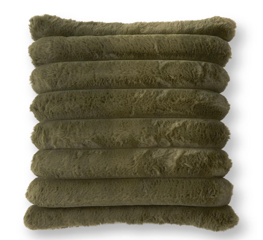 18" Square Green Vegan Fur Pillow