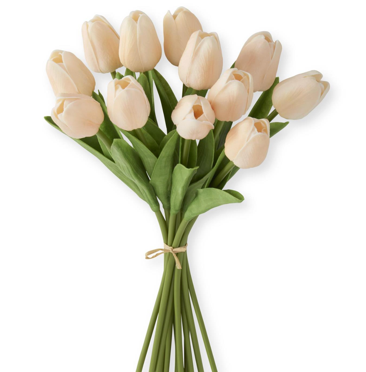 13in Real Touch Mini Tulip Bundle 12 Stems Peach