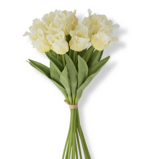 Yellow Real touch parrot tulip bundle 12 stems