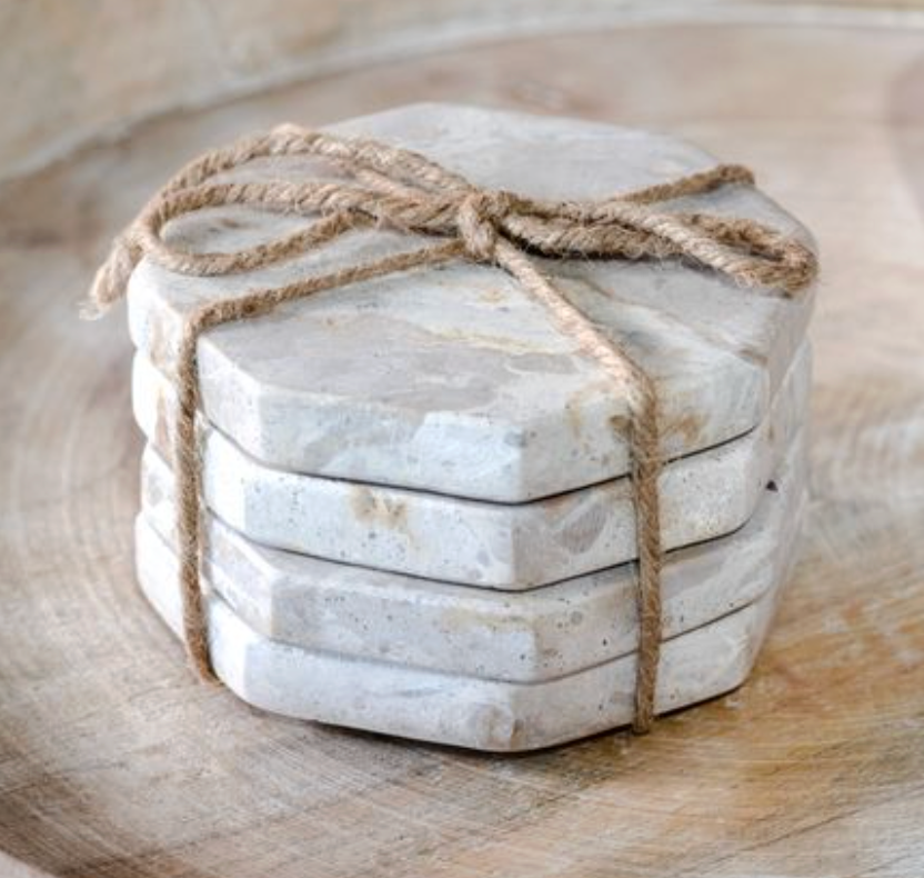 Beige marble Octagon Coasters
