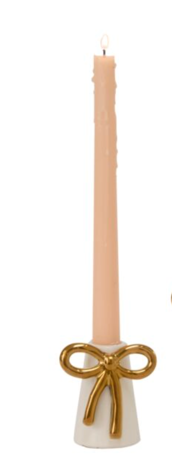 Gold Bow Candle Holder