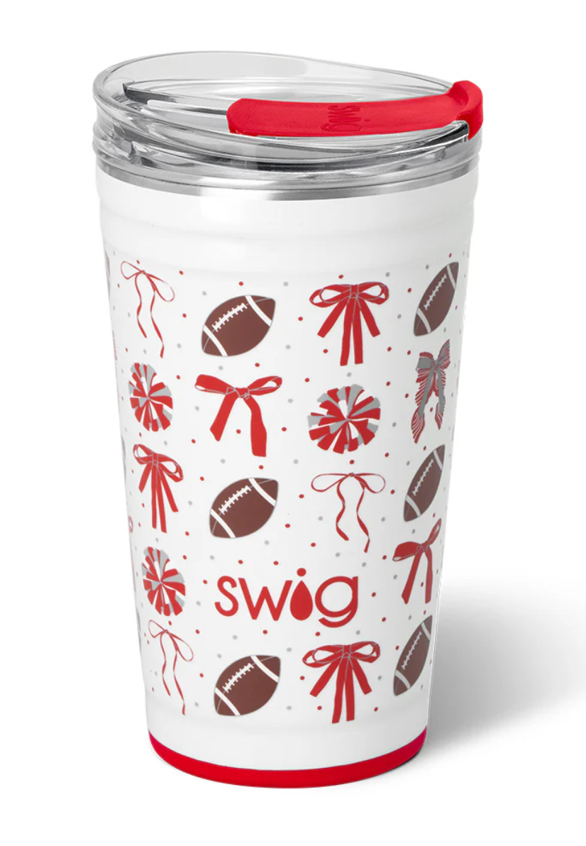 Red and Grey Football 24oz Tumbler
