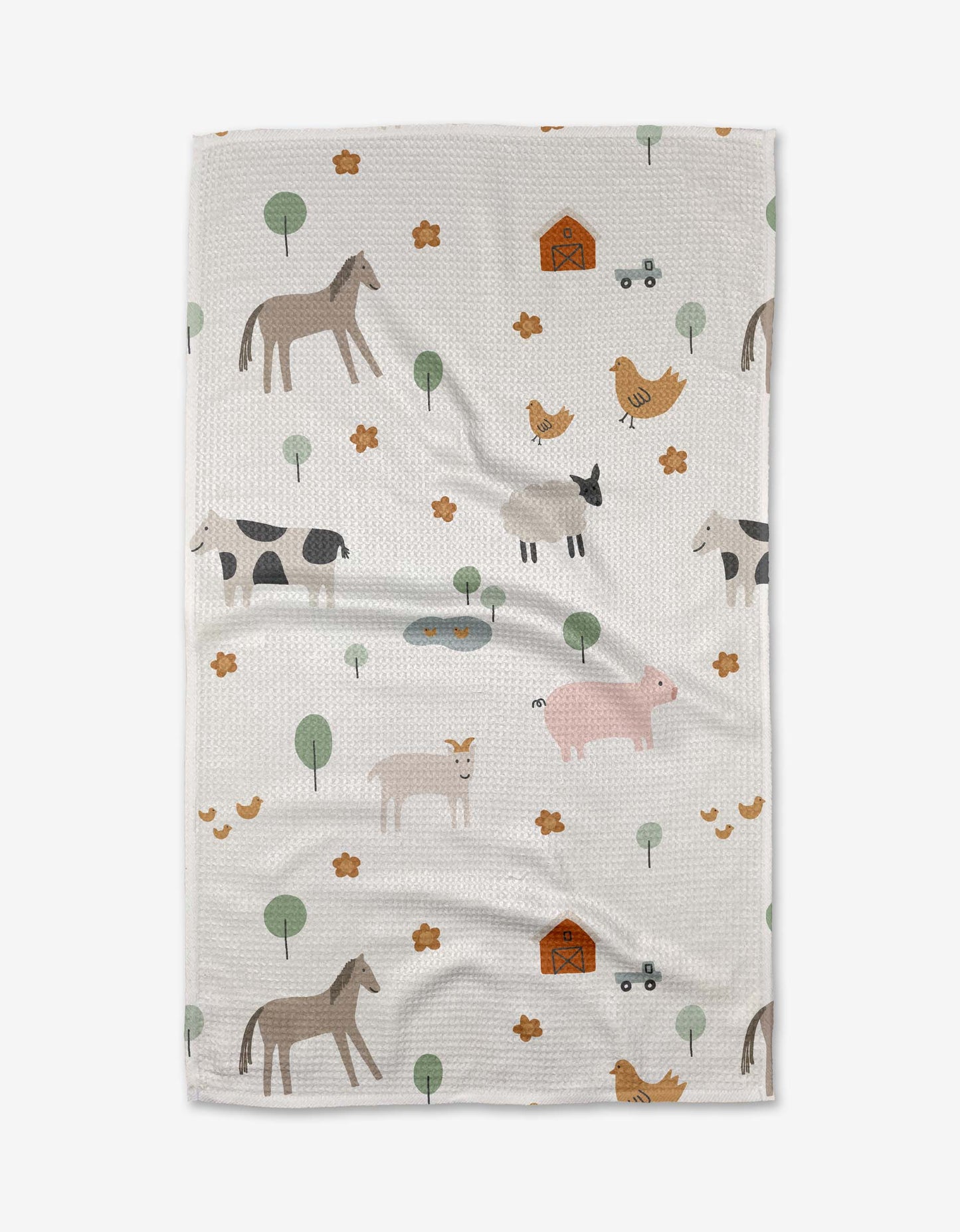 Geometry - Light Farm Animals Tea Towel