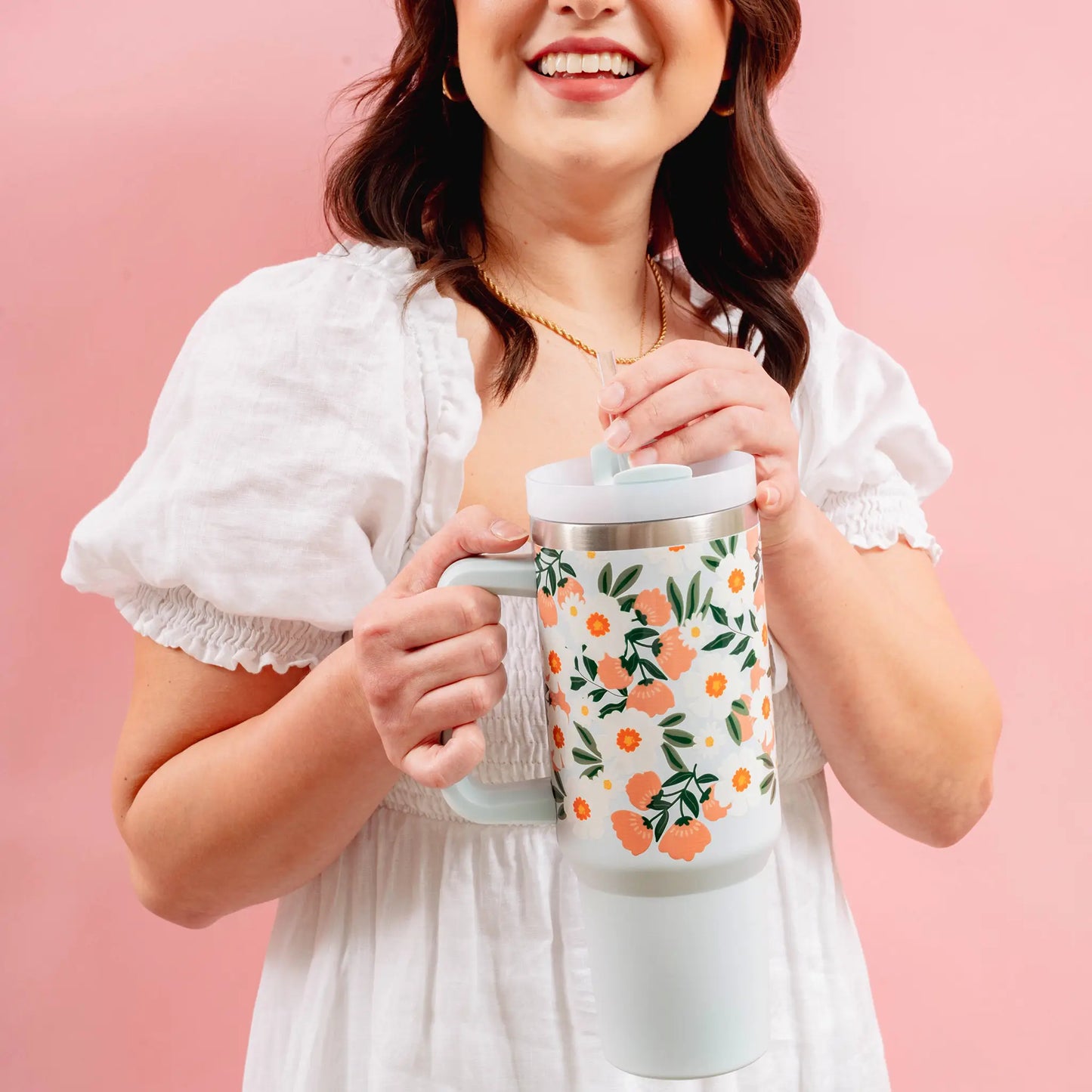 The Darling Effect - Take Me Everywhere Tumbler - Flower Talk Blue