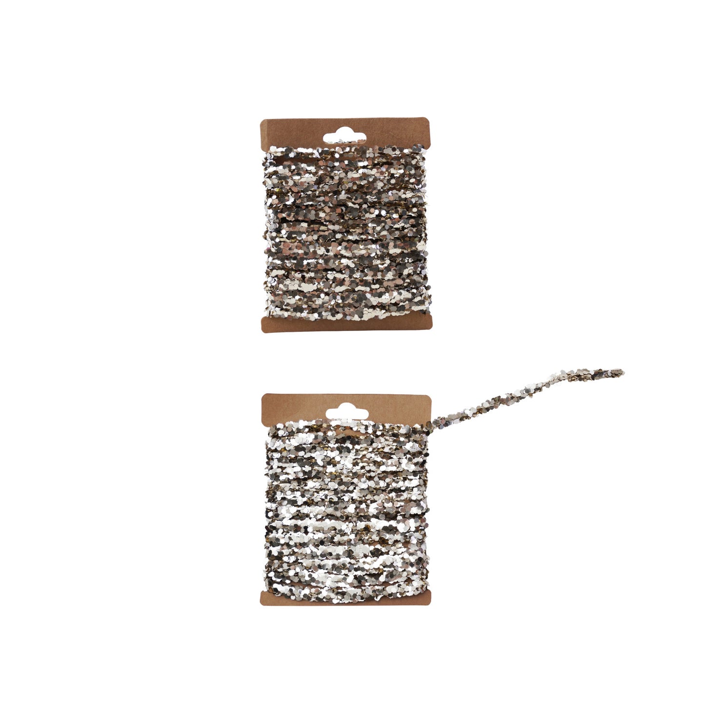 120"L String Glitter Garland on Kraft Card, Champagne Finish