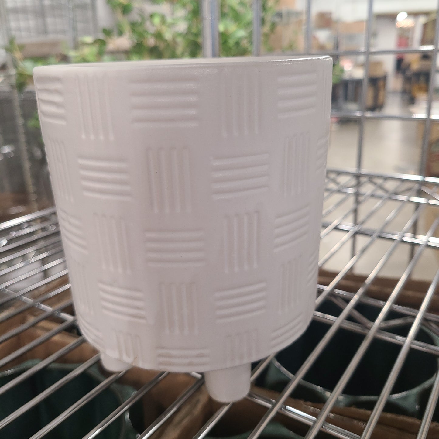 White Footed Planter - Medium