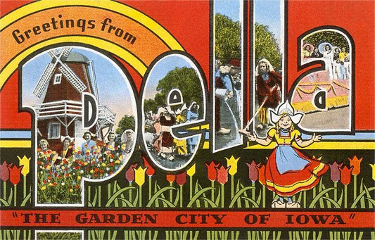 Greetings from Pella - Vintage Image, Postcard