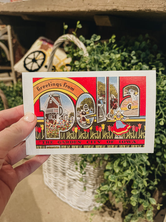 Greetings from Pella - Vintage Image, Postcard