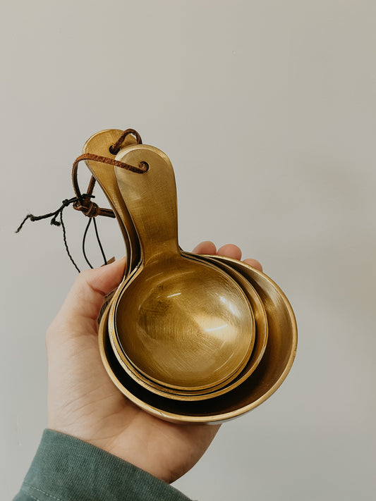 Brass Kitchen Scoop Set