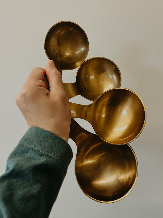 Brass Kitchen Scoop Set