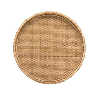 Large Rattan Footed Pedestal