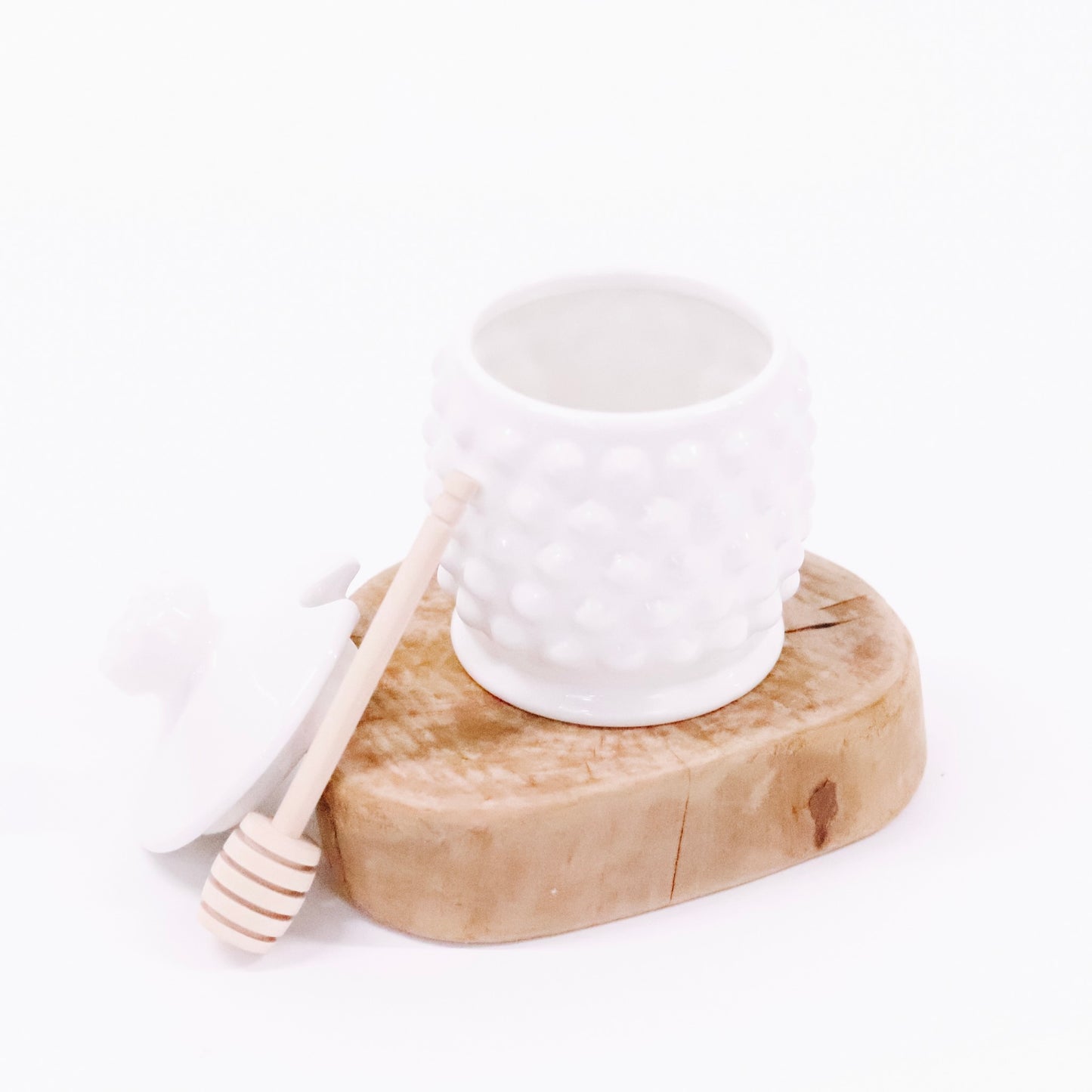Ceramic Hobnail Honey Jar