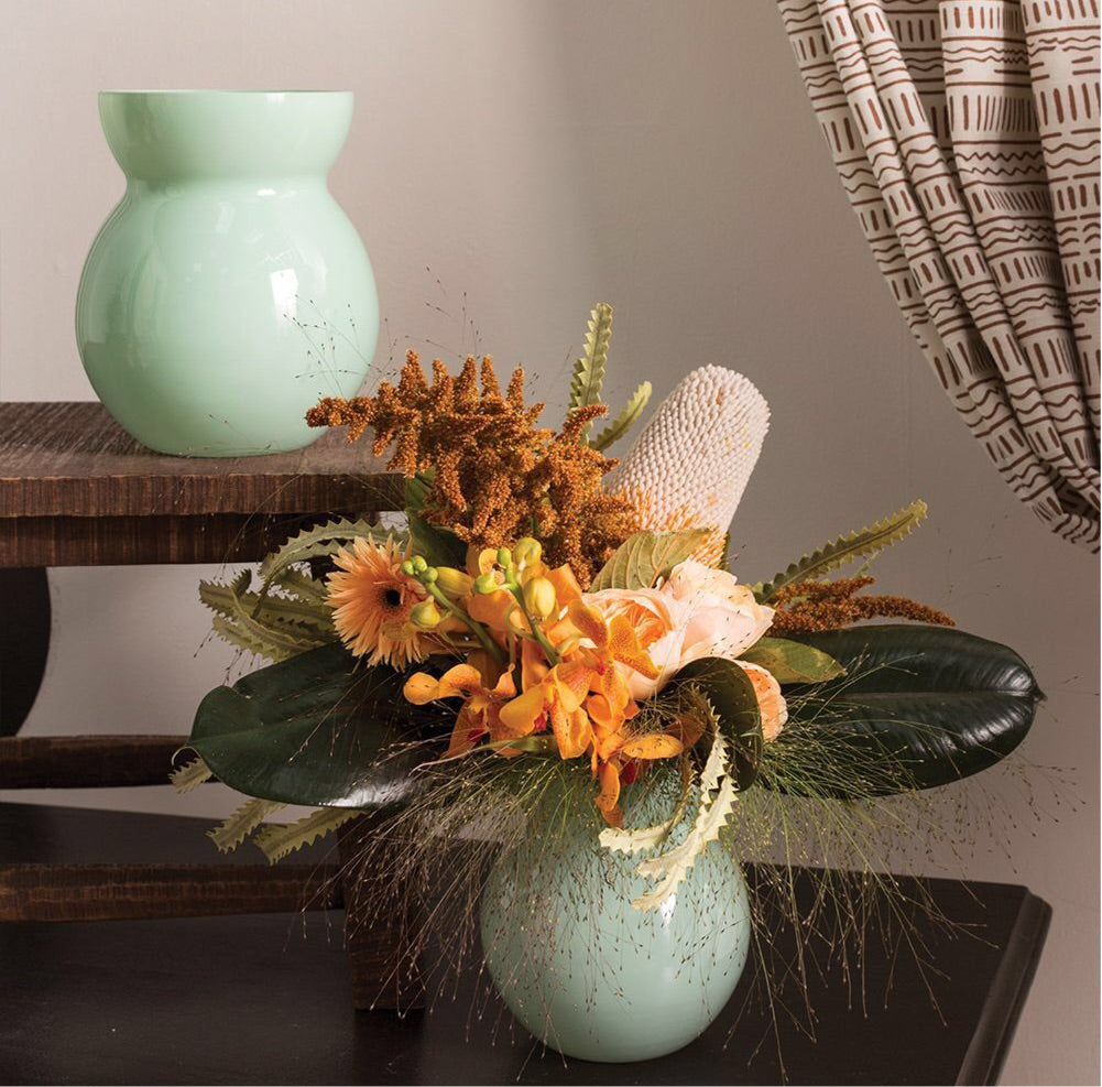 Mint Green Small Colored Glass Vase