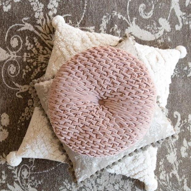 Blush Velvet Round Pillow