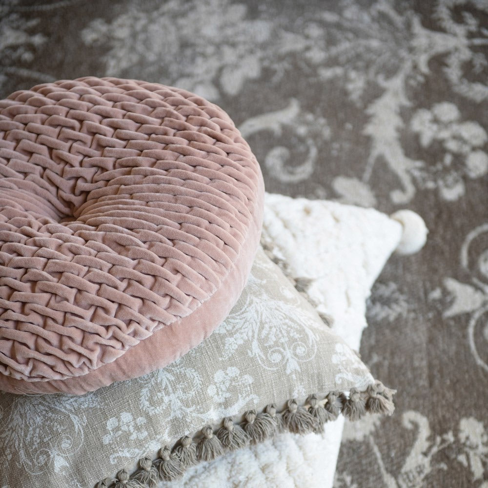 Blush Velvet Round Pillow