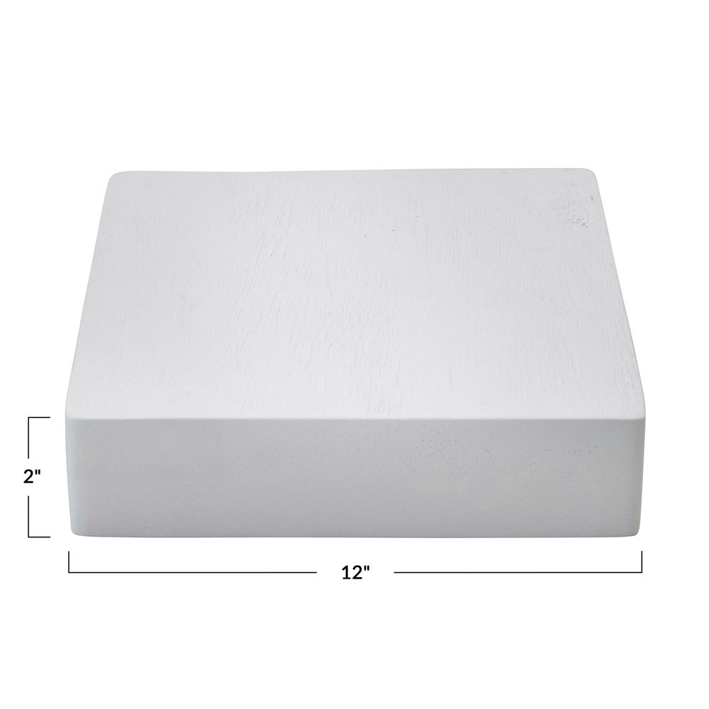 White Square Wood Pedestals