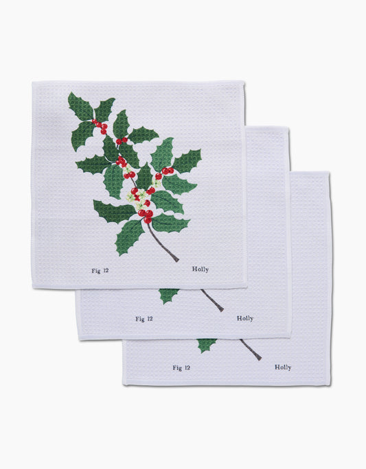 Geometry - December Holly Dishcloth Set