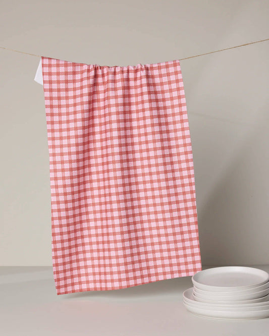 Geometry - Cupids Plaid Tea Towel