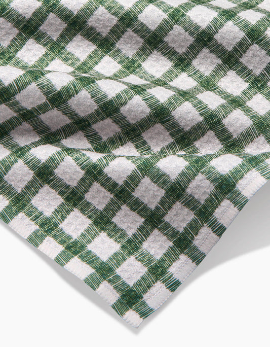 Geometry - Fireside Plaid Green bar towel