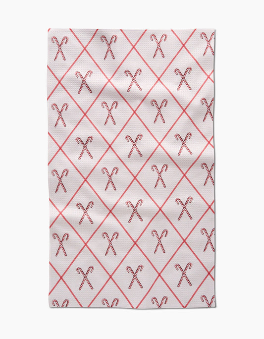 Geometry - Festive Candy Canes Tea Towel