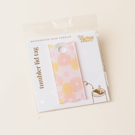 The Darling Effect - Tumbler Lid Tag-Daisy Craze Peach
