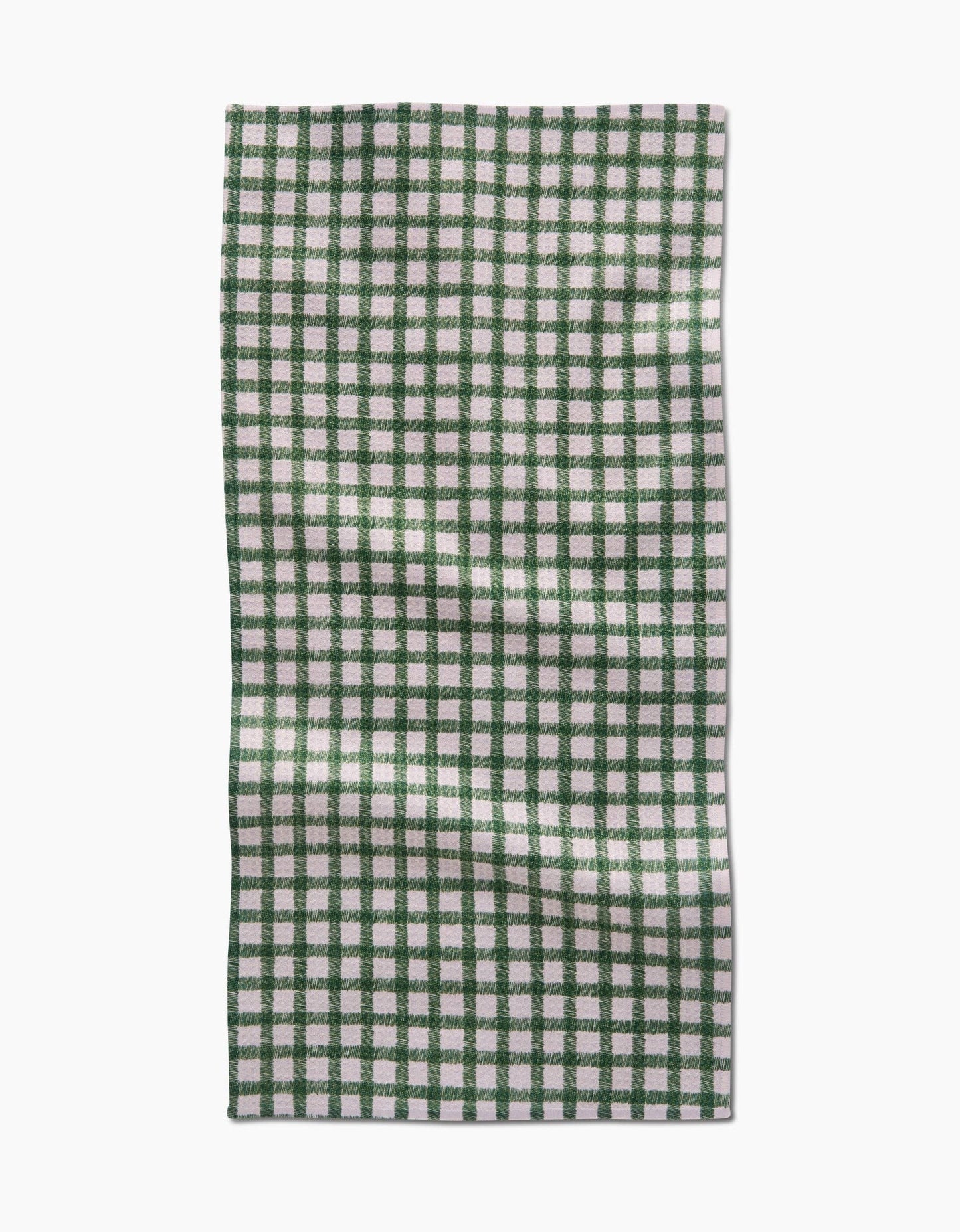 Geometry - Fireside Plaid Green bar towel