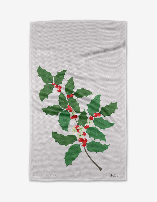 Geometry - December Holly Tea Towel