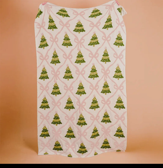 The Darling Effect Cozy Dreams Luxe Blanket twinkling trees