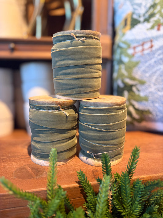25mm x 10yards Olive Velvet Ribbon