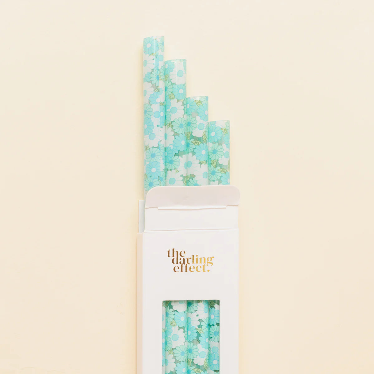 Daisy Craze Aqua 40 oz Tumbler Straw Set