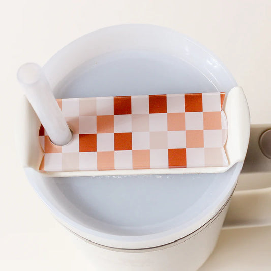 The Darling Effect - Tumbler Lid Tag-Check Brown