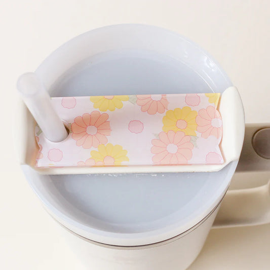The Darling Effect - Tumbler Lid Tag-Daisy Craze Peach