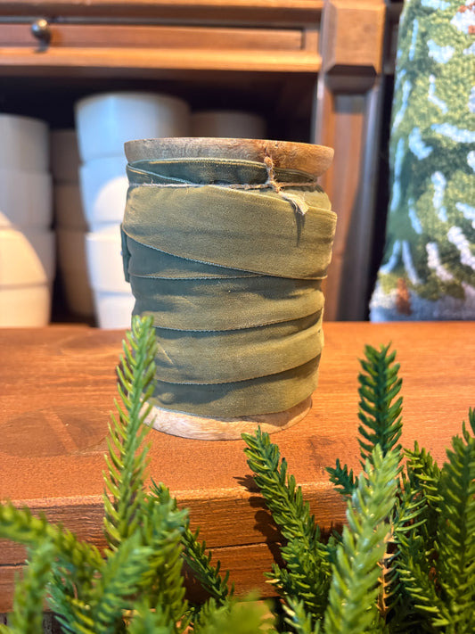 25mm x 10yards Olive Velvet Ribbon