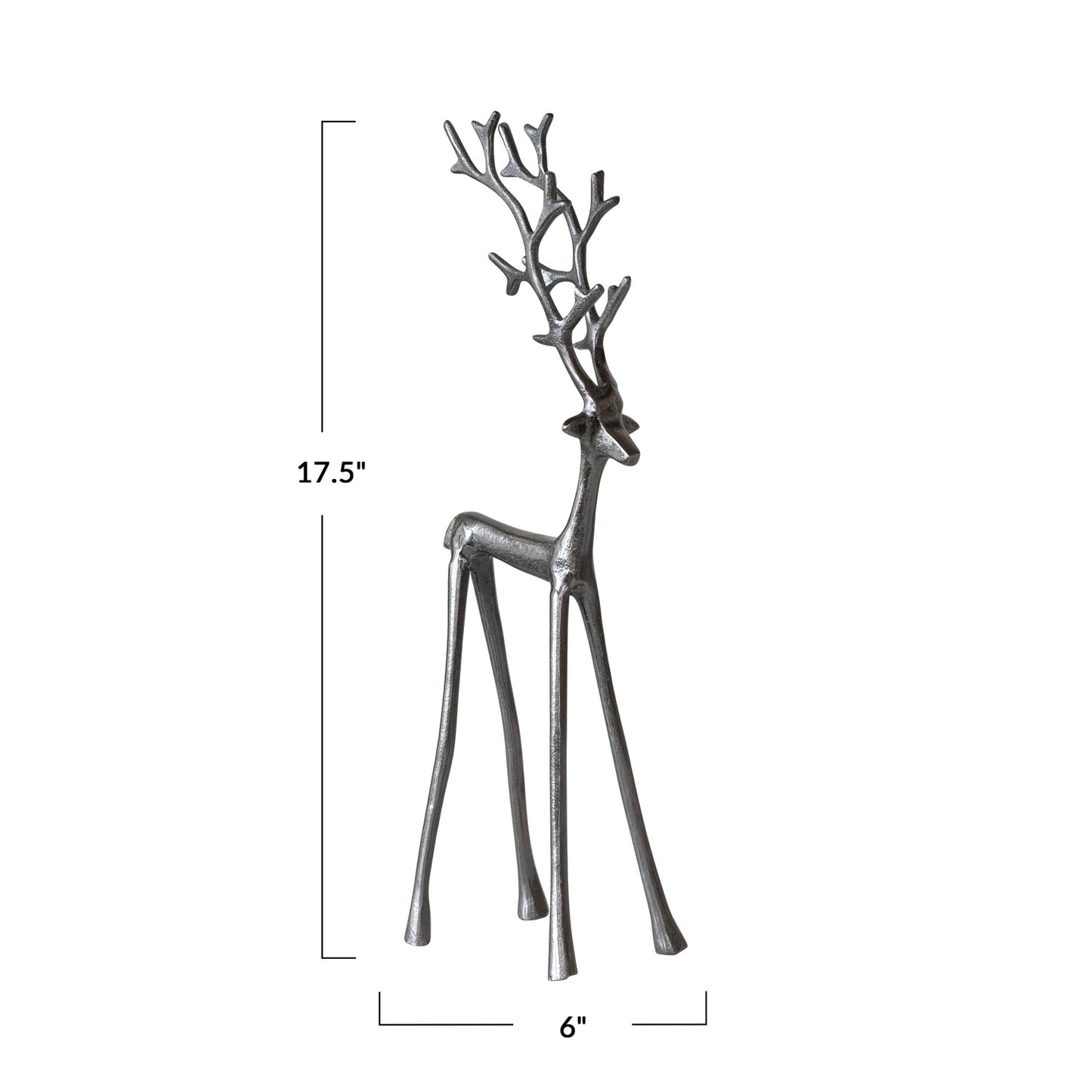 Cast Aluminum Reindeer, Gunmetal Finish