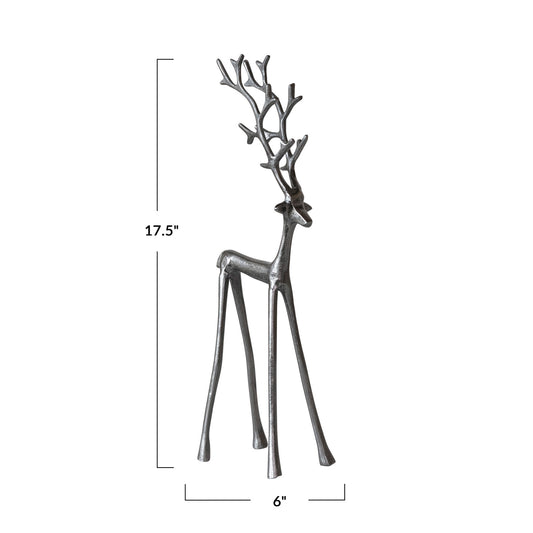 Cast Aluminum Reindeer, Gunmetal Finish