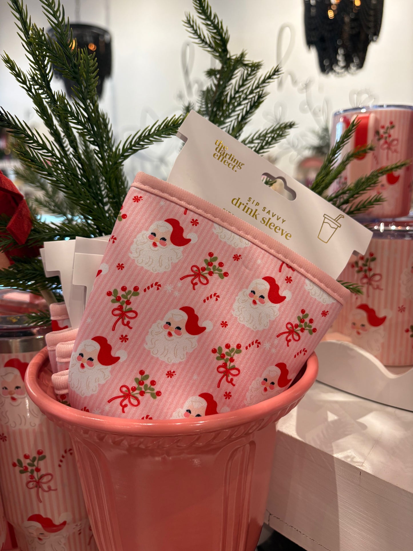 Darling Effect Sip Savvy Drink Sleeve Regular Holly Jolly Santa
