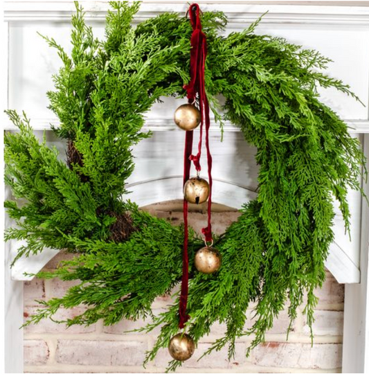 Maroon Red Velvet Four Bell Hanger