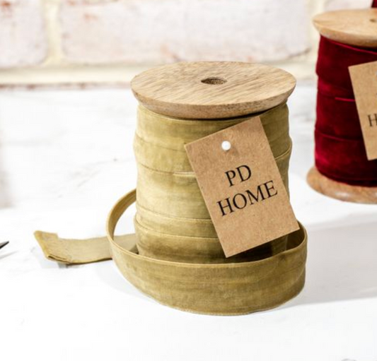25mm x 10yards Gold Velvet Ribbon