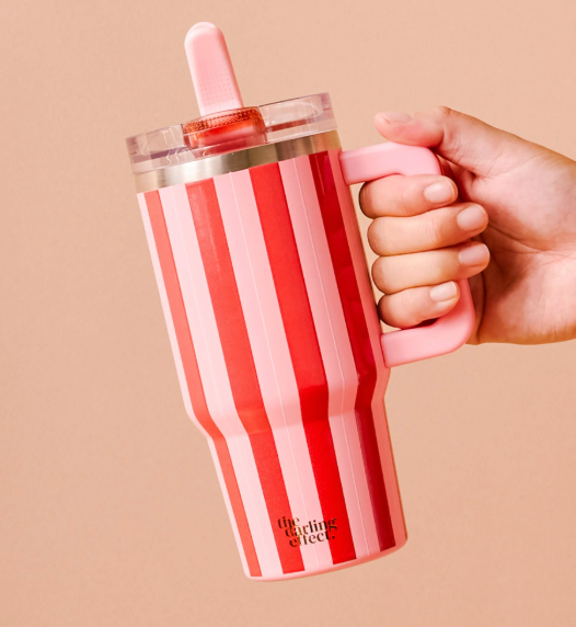 The Darling Effect 20 oz tumbler peppermint stripes