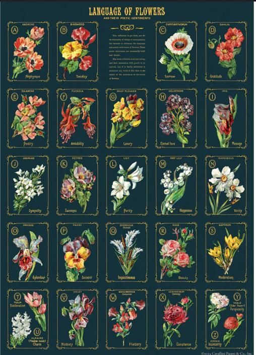 Language of Flowers Poetic Sentiments Poster