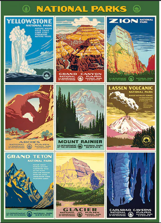National Parks Green Border Poster
