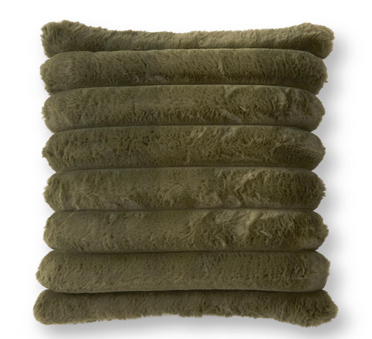 18" Square Green Vegan Fur Pillow